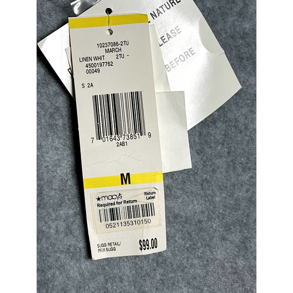 Jones New York linen white 3/4 sleeve open knit shawl sweater size medium - Picture 5 of 9